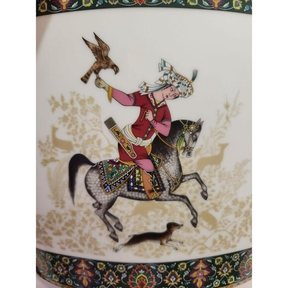 Vtg PT Tirschenreuth Bavaria Cavallo Oval Vase/Planter Man on Horse with Dog - Picture 12 of 14